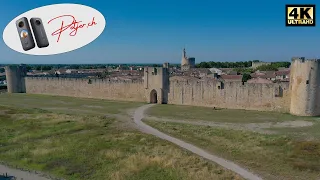 Walk on the medieval City Wall of Aigues-Mortes in the Camargue in South France