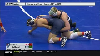 2019 NCAA Wrestling (197 lb) Championship Rd.2 - Bo Nickal (PSU) vs. Josh Hokit (FS)