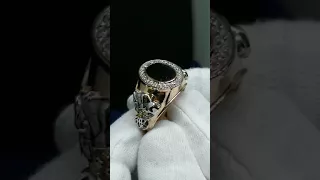 Мужской перстень с крупным Сапфиром и бриллиантами