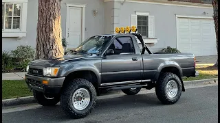 1990 Toyota Pickup 4x4 KC Lights Walk Around Santa Monica Back to the Future Vibes
