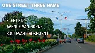 [ 4K Video ] One road Three name Fleet road Van horne and Boulevard Rosemont