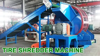 Scrap Tire Recycling Line  - Tire Shredder Machine - Scrap Tire Shredder Crusher Machine.