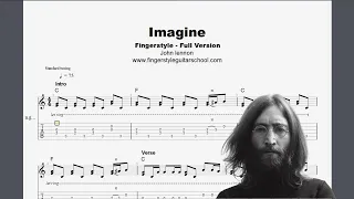 Imagine - FULL Fingerstyle Guitar Tab - John Lennon