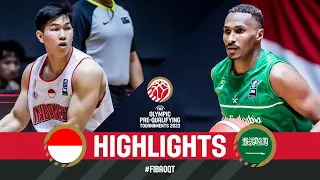 INA 🇮🇩 vs KSA 🇸🇦 | Basketball Game Highlights | FIBA Olympic Pre-Qualif Tournament 2023 Syria