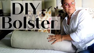 DIY bolster pillow cover with invisible zipper.