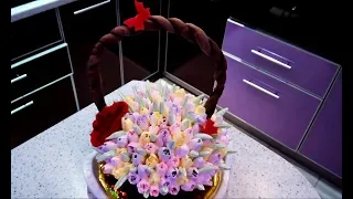 ТОРТ- КОРЗИНА с тюльпанами:МК  CAKE - BASKET with tulips