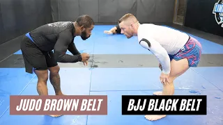 JACKED Blue Belt (Judo Brown) Vs Black Belt | BJJ Rolling Commentary