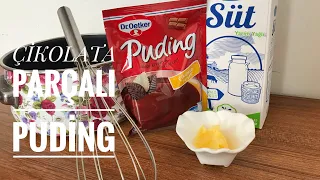 Hazır Puding Nasıl Yapılır | Dr.Oetker Çikolata Parçalı Puding Yapımı | Kolay Öğrenci Tatlısı