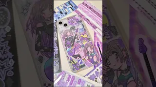 💜✨ ASMR | DIY Immersive Stickers Phone Case 👸 #asmr #shorts