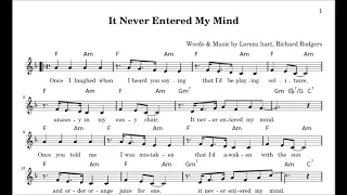 "It Never Entered My Mind" (Solitaire) Richard Rodgers, Lorenz Hart