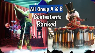 All Group A & B Contestants Ranked | Season 7 | The masked singer