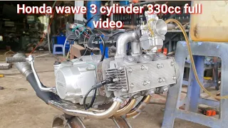 Self-made HONDA engine up to 3 full cylinders