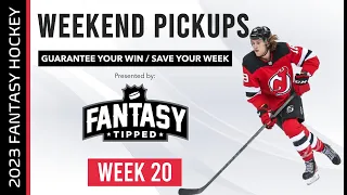 2022 - 2023 Fantasy Hockey - Week 20 Weekend Adds - Fantasy Hockey Advice