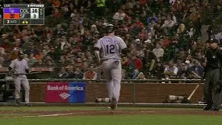 COL@SF: Rusin chips in offensively with two RBIs