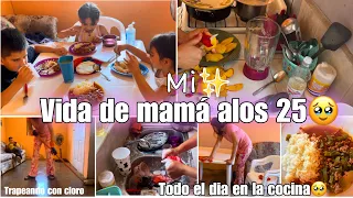 MI RUTINA DIARIA DE MAMÁ💪🥵con 3 hijos +Desayuno🍳+Almuerzo🥩+Limpieza🧹🧽