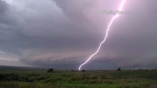 8/31/2014 Denison Iowa Tornado Warned Storm and Vivid Lightning B-roll