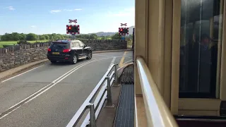 (View from the train) Pont Croesor A+B level crossings 16/8/18