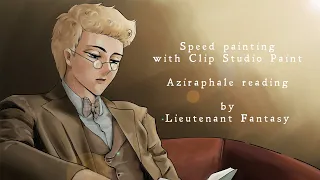 [Speed paint] Aziraphale reading - Good Omens Illustration with Clip Studio Paint