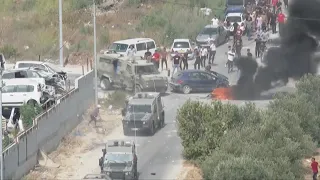 Palestinian clashes with Israeli army at town near West Bank's Nablus