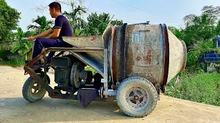 Fully restoration old concrete mixer | Restore concrete mixer engine | Repair old construction tools