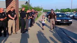 Cops Surprise 5-year old boy at school whose Dad died in the Line of Duty | Cops Escort Indiana Boy