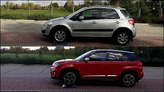 4x4 generations of AWD -  Suzuki Vitara S All Grip vs Suzuki SX4 i-AWD- diagonal test on rollers