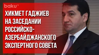 Хикмет Гаджиев выступил на заседании Российско-Азербайджанского экспертного совета | Baku TV | RU