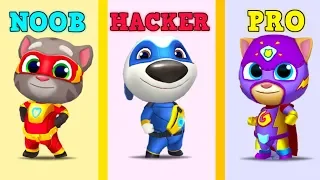 NOOB VS PRO VS HACKER in Talking Tom Hero Dash