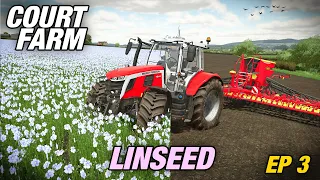 MY FIRST EVER FIELD OF LINSEED | Court Farm | Farming Simulator 22 - Ep3