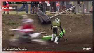 Febvre crash | MXGP RAM Qualifying Race | Liqui Moly MXGP of Germany 2023