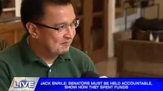 Jack Enrile reacts to his father's resignation as Senate President