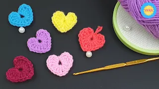 How to crochet a Heart - Woolen Heart - Hand Embroidery - DIY Yarn Studio