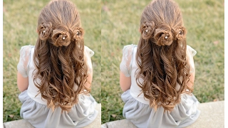 Flower girl hairstyles - braided flower buns