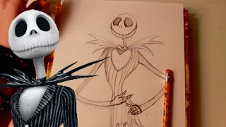 How to Draw JACK SKELLINGTON from Tim Burton's The Nightmare before Christmas - @dramaticparrot