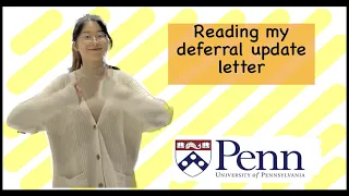 Reading my ED deferral update letter | UPenn