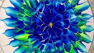 How to paint a dahlia flower with a spoon/Acrylic pour painting/Acrylic pouring/Fluid art