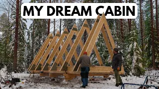 Building A-Frame Cabin in Northern Sweden Part 1