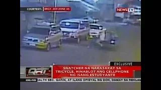 Snatcher na nakasakay sa tricycle, hinablot ang cellphone ng isang estudyante