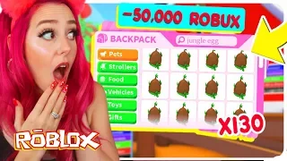 Spending 50,000 Robux on JUNGLE EGGS to Get LEGENDARY PARROTS in Adopt Me! Adopt Me Roblox Challenge