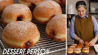 CLAIRE SAFFITZ MAKES JELLY DONUTS | DESSERT PERSON