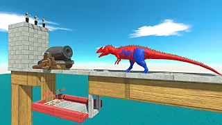 Super Cannon and Slow Mo Tower | Small Bridge | Who Can Survive? - Animal Revolt Battle Simulator