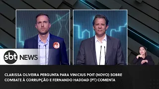 Clarissa Oliveira pergunta para Vinicius Poit e Fernando Haddad comenta | Debate Governador SP