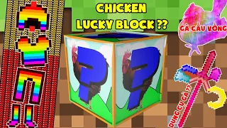 MINI GAME : CHICKEN LUCKY BLOCK BEDWARS ** ĐỒ VIP TỚI TỪ NHỮNG CON GÀ CẦU VỒNG ??