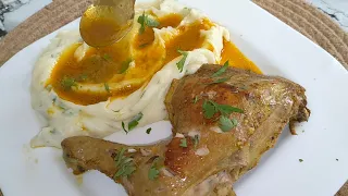 بطاطا بيري بالدجاج المحمر والصوص  وصفة سهلة وسريعة