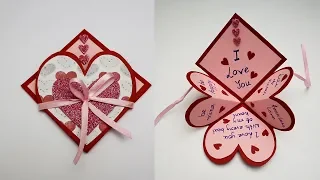 DIY Handmade Heart Pop Up Card For Valentine's Day / Anniversary | Love Card | Card For Scrapbook