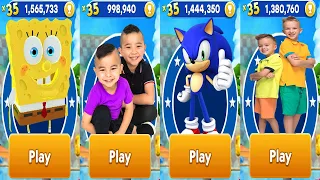Sonic Dash vs CKN Toys Car Hero Run vs Tag with Ryan SpongeBob vs Vlad & Niki Run Android Gameplay