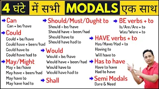 सभी Modal Verbs एक ही वीडियो में सीखिए। All Modal Verbs in English Grammar and Spoken English