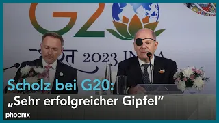 G20-Gipfel: Pressekonferenz mit Bundeskanzler Scholz und Finanzminister Lindner