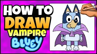 How to Draw Vampire Bluey | Halloween Art for Kids | Guided Drawing