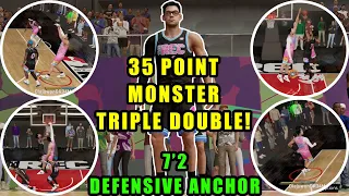 35 POINT MONSTER TRIPLE DOUBLE WITH THE *CATFISH* 7'2 DEFENSIVE ANCHOR! NBA 2K23 Rec Center Gameplay